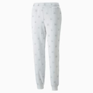 Pantalones deportivos Brand Love estampados para mujer, Puma White