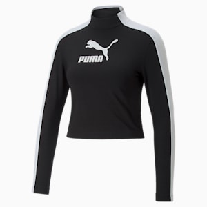 T7 Cropped Slim Long Sleeve Women's T-Shirt, Puma Black, extralarge-IND