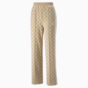 T7 Printed Women's Regular Fit Pants, Light Sand, extralarge-IND