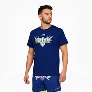 RARE Men's Basketball Graphic Tee, Elektro Blue