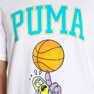 PUMA X Rick & Morty Pickle Rick Men's Basketball T-Shirt, PUMA White