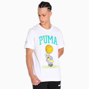 PUMA X Rick & Morty Pickle Rick Men's Basketball T-Shirt, PUMA White