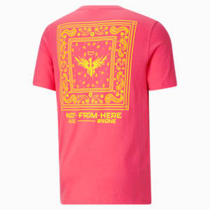 Not From Here Paisley Men's Basketball Tee, Calypso Coral
