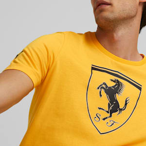 Scuderia Ferrari Race Big Shield Motorsport Men's Tee, Sun Stream, extralarge