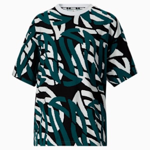 Stewie Printed Women's Basketball Tee, Varsity Green