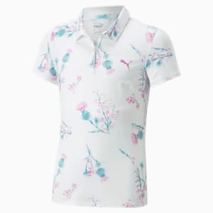 Mattr Lowlands Golf Polo Shirt Youth, Bright White-Mauve Pop