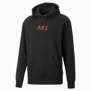 SWxP Graphic Men's Regular Fit Hoodie, Puma Black-Orange, extralarge-IND