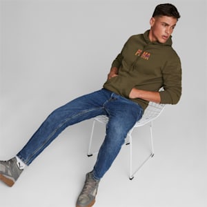 SWxP Graphic Men's Regular Fit Hoodie, Deep Olive, extralarge-IND