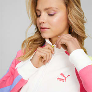 T7 Track Block Women's Jacket, Puma White-Sunset Pink, extralarge-IND