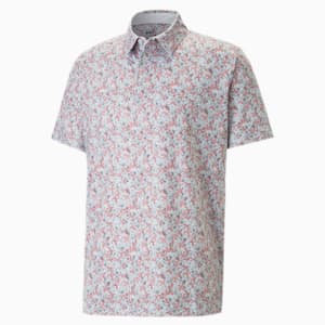 Mattr Florals Golf Polo Shirt Men, High Rise-Flamingo Pink
