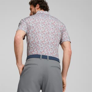 Mattr Florals Golf Polo Shirt Men, High Rise-Flamingo Pink
