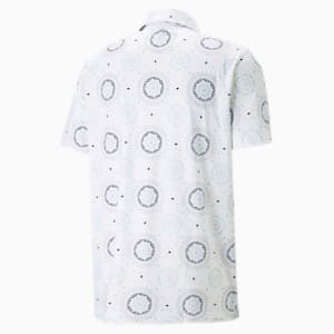 Mattr Rising Golf Polo Shirt Men, Bright White-Tropical Aqua