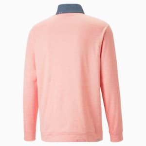 Cloudspun Colourblock Quarter-Zip Golf Sweatshirt Men, Evening Sky-Flamingo Pink Heather