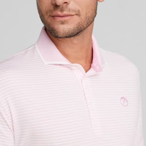Arnold Palmer Mattr Traditions Golf Polo Shirt Men, Pale Pink-Bright White, extralarge-GBR