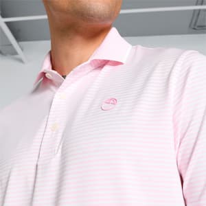 Arnold Palmer Mattr Traditions Men's Golf Polo Shirt, Pale Pink-Bright White, extralarge-IND