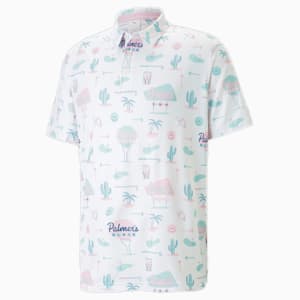 メンズ ゴルフ PUMA × ARNOLD PALMER プレイス ポロシャツ, Bright White-Pale Pink, extralarge-JPN