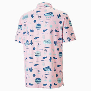 メンズ ゴルフ PUMA × ARNOLD PALMER プレイス ポロシャツ, Pale Pink-Lake Blue, extralarge-JPN