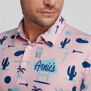 メンズ ゴルフ PUMA x ARNOLD PALMER CLOUDSPUN プレイス ポロシャツ, Pale Pink-Lake Blue
