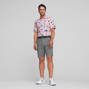 PUMA x Arnold Palmer CLOUDSPUN Golf Polo Shirt Men, Pale Pink-Lake Blue