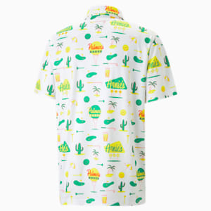 PUMA x Arnold Palmer CLOUDSPUN Golf Polo Shirt Men, Bright White-Bright Green
