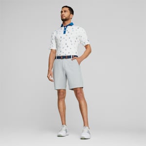 PUMA x Arnold Palmer Mattr Dunes Golf Polo Shirt Men, Bright White-Lake Blue