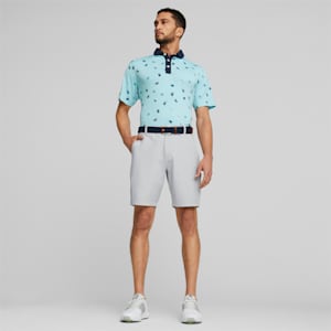 PUMA x Arnold Palmer Mattr Dunes Golf Polo Shirt Men, Tropical Aqua-Navy Blazer