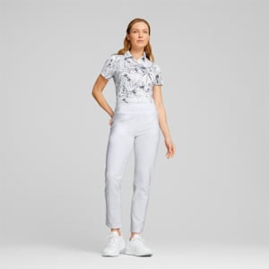 Mattr Artwork Golf Polo Shirt Women, Bright White-Navy Blazer