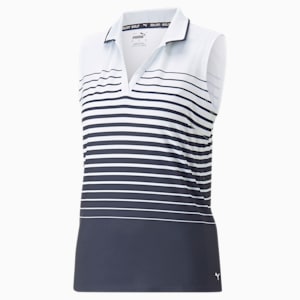 Mattr SL Stripe Golf Polo Shirt Women, Navy Blazer