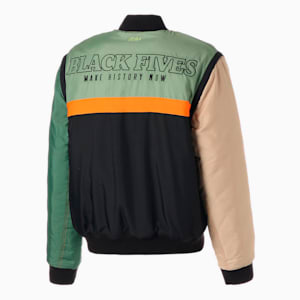 メンズ バスケットボール PUMA x BLACK FIVES ボンバー ジャケット, Dusty Green-Puma Black, extralarge-JPN