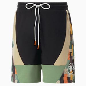 Short de básquetbol PUMA x BLACK FIVES para hombre, Puma Black-Light Sand-Dusty Green