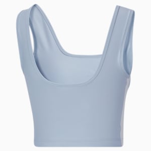 T7 Shiny Women's Crop Top, Blue Wash