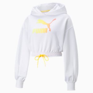 Summer Squeeze Women's Cropped Hoodie, Puma White