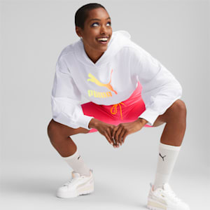 Summer Squeeze Cropped Women's Hoodie, Puma White, extralarge-IND
