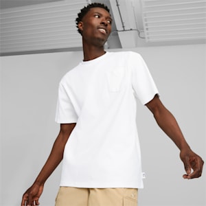MMQ Pocket Unisex Relaxed Fit T-Shirt, PUMA White, extralarge-IND