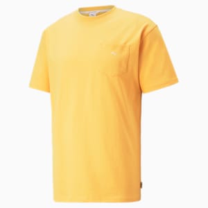 MMQ Pocket Unisex Relaxed Fit T-Shirt, Mustard Seed, extralarge-IND