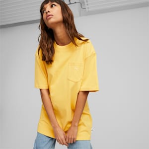 MMQ Pocket Unisex Relaxed Fit T-Shirt, Mustard Seed, extralarge-IND