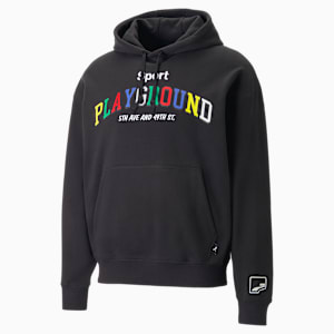 Uptown Graphic Relaxed Fit Hoodie, PUMA Black, extralarge-IND