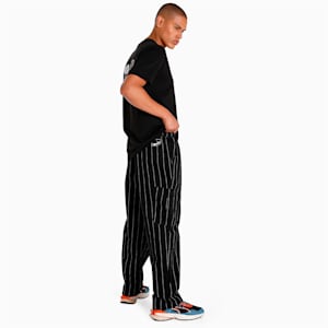 UPTOWN Stripe Unisex Wide-Leg Pants, PUMA Black, extralarge-IND