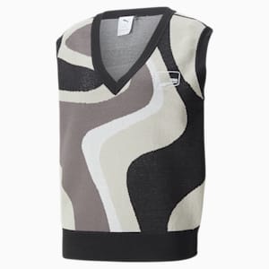 Uptown Printed Knitted Women's Vest, PUMA Black-AOP