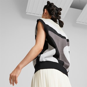 Uptown Printed Knitted Women's Vest, PUMA Black-AOP