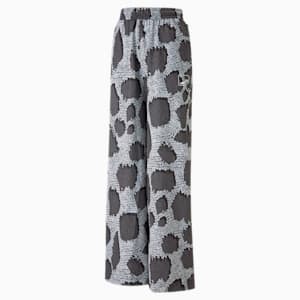 UPTOWN Wide Leg Women's Pants, PUMA Black-AOP