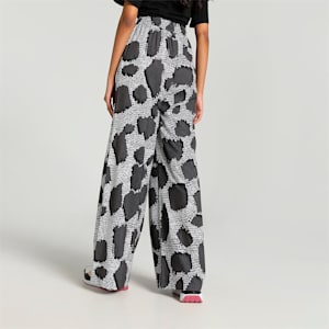 UPTOWN Graphic Women's Wide-Leg Pants, PUMA Black-AOP, extralarge-IND