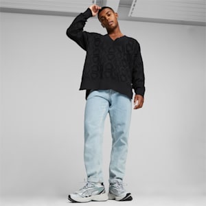 ユニセックス LUXE SPORT オーバーサイズ Vネック セーター, PUMA Black