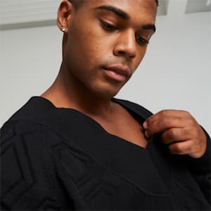 LUXE SPORT Oversized V-neck Sweatshirt, PUMA Black