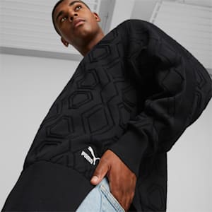 LUXE SPORT Oversized V-neck Sweatshirt, PUMA Black