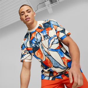 Track Meet Men's Printed Active Tee, Warm Earth-AOP