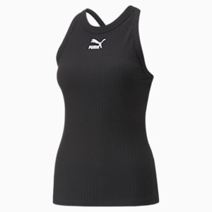 CLASSICS Women's Ribbed Slim Fit Tank Top, PUMA Black, extralarge-IND
