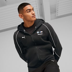 BMW M Motorsport Men's Hooded Sweat Jacket, PUMA Black, extralarge