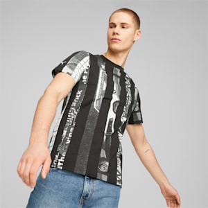 BMW M Motorsport Striped Tee Men, PUMA Black-AOP, extralarge