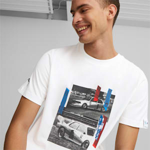 BMW M Motorsport Car Graphic Men's T-Shirt, PUMA White